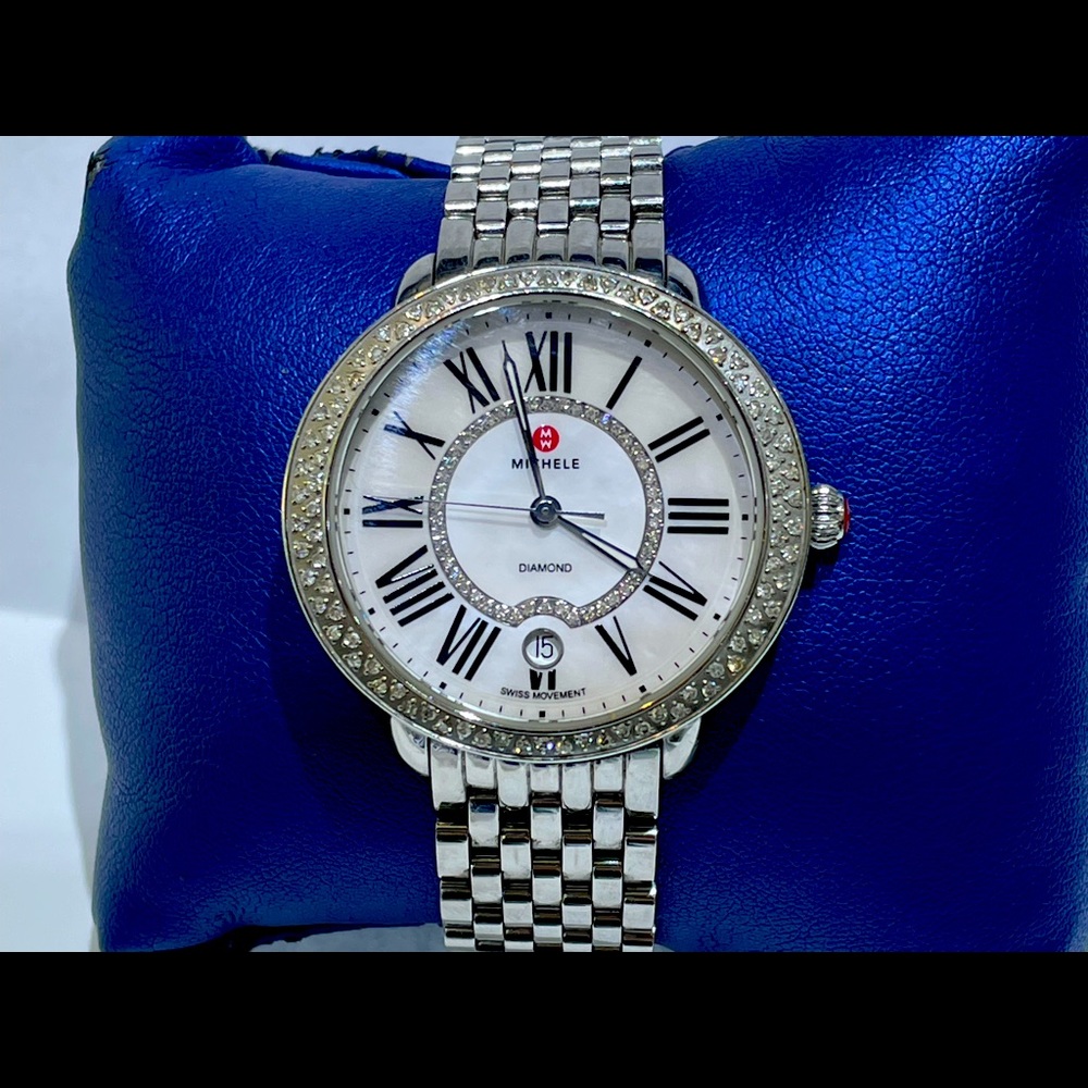 Beautiful Michele Serein Watch 16mm 134 diamonds!